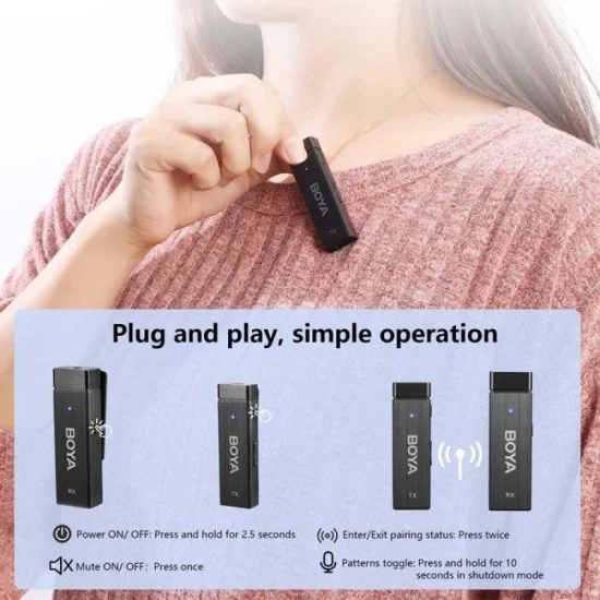 BOYA 4Tx+1Rx That Can Allow 4Persons Recording At The Same Time - Black